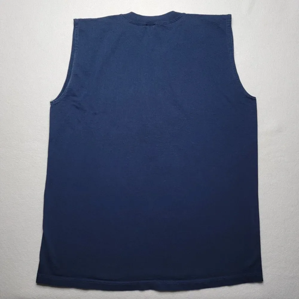 adidas MLB Atlanta Braves Y2K T-Shirt Men's Size XL Blue Sleeveless 2004 - Picture 4 of 7